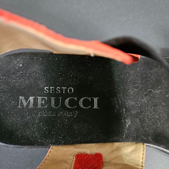 Sesto Meucci Italian Suede Sandal 8.5 Narrow stretch comfort multi color - Picture 4 of 6